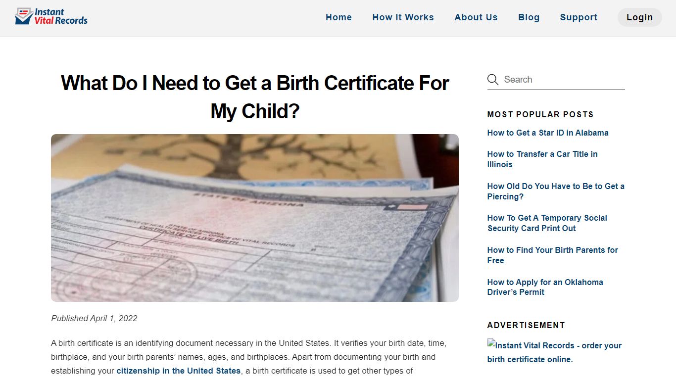 What Do I Need to Get a Birth Certificate For My Child?